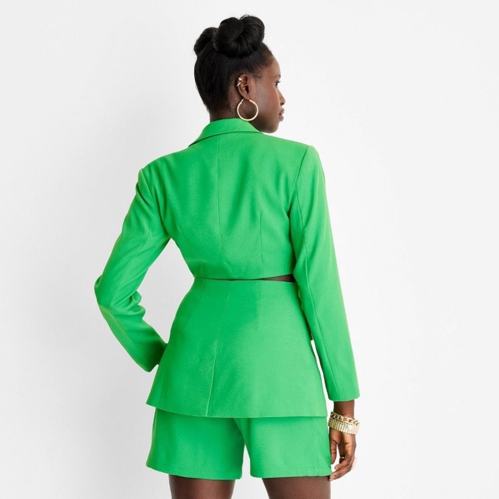 Bright Green Tailored Women's Blazer - Picture 2 of 5